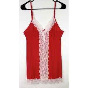 NWT Victoria's Secret Teddy Lingerie Nightie Sexy Red Lace, Medium, NEW